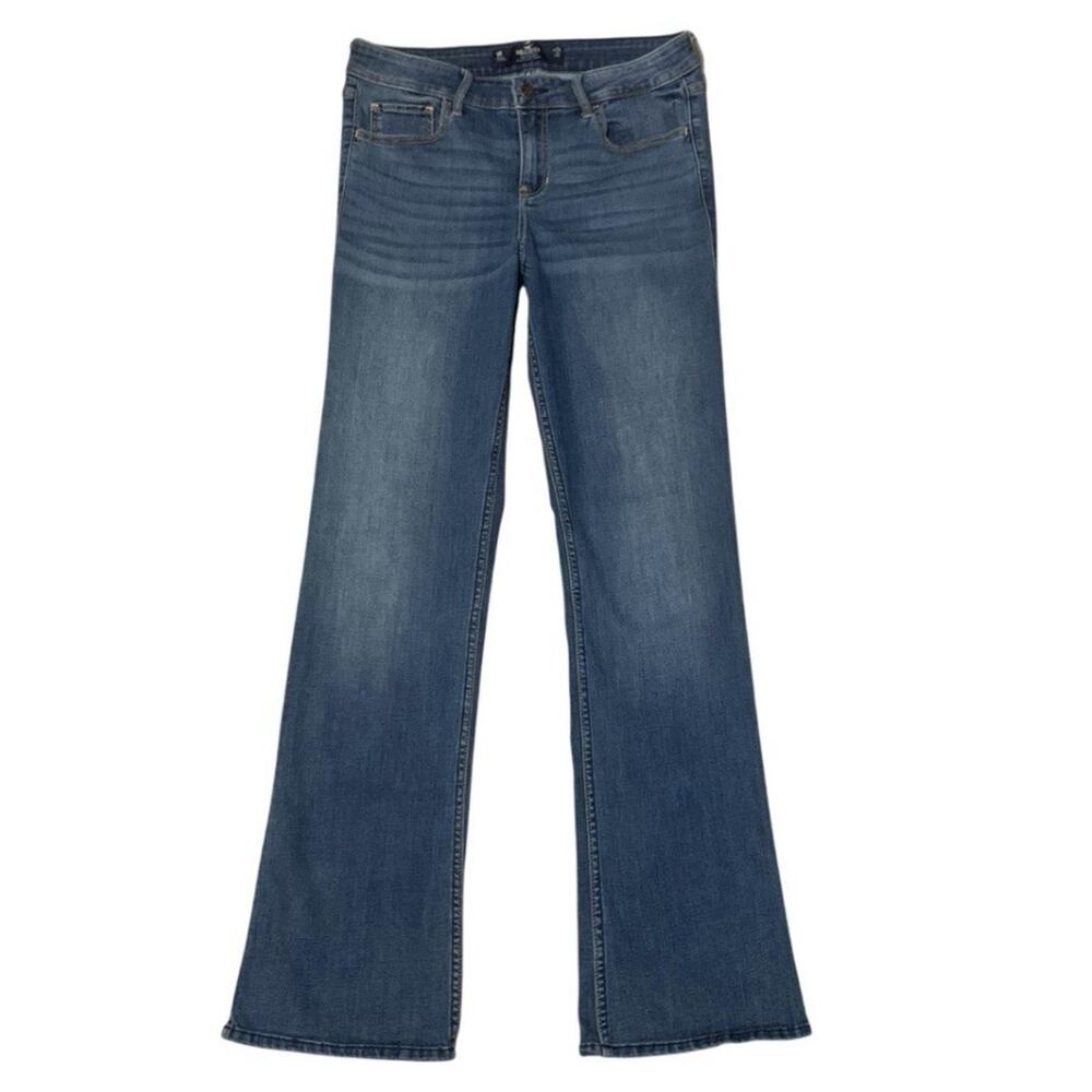 Hollister Low Rise Bootcut Jeans 9R 29x32 Medium Wash Blue Denim Stretch Y2K
